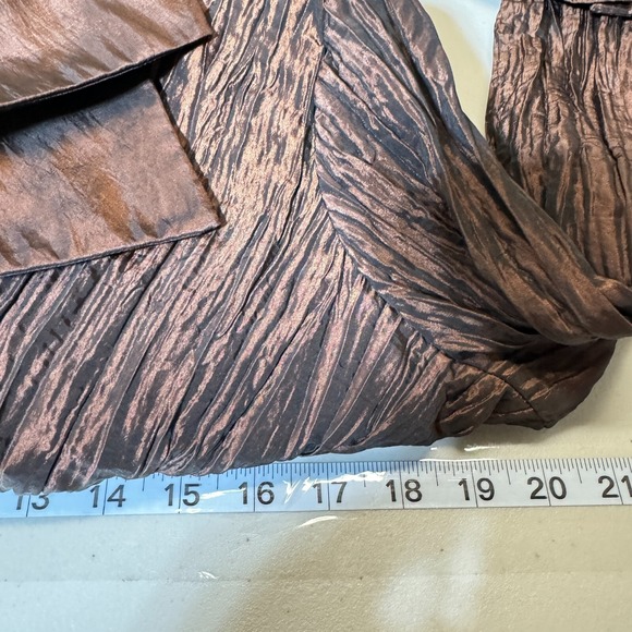 Cachet Blouse Womens 10 Wrap Tie Crinkle Crepe Evening Event Career Holiday Zip - Picture 9 of 11